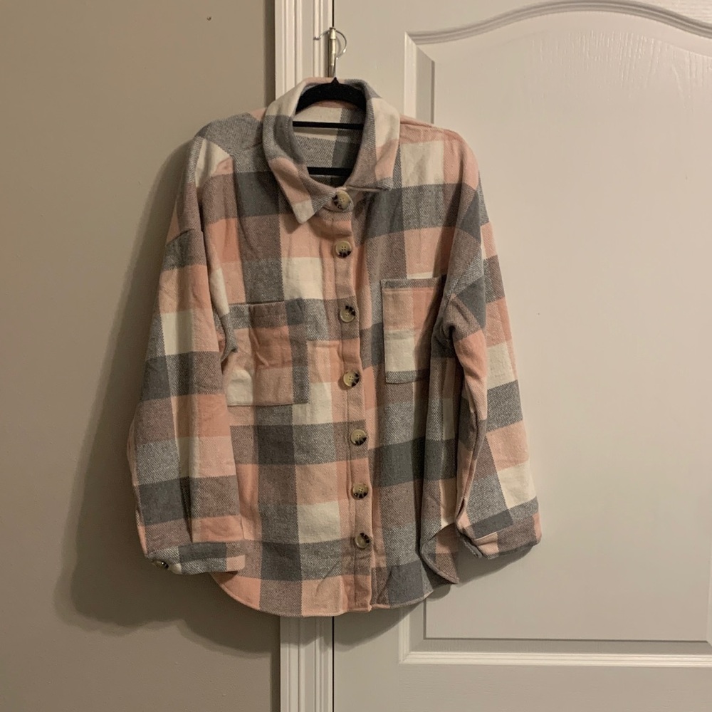 Plaid Button-Up winter coat